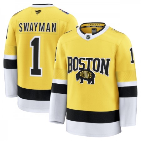 Boston Bruins Fanatics NHL Stadium Series Premium Jeremy Swayman 2025-26 Gold Trikot - Herren