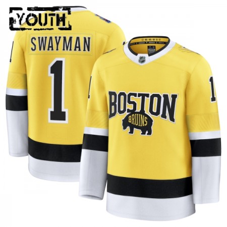 Boston Bruins Fanatics NHL Stadium Series Premium Jeremy Swayman 2025-26 Gold Trikot - Kinder