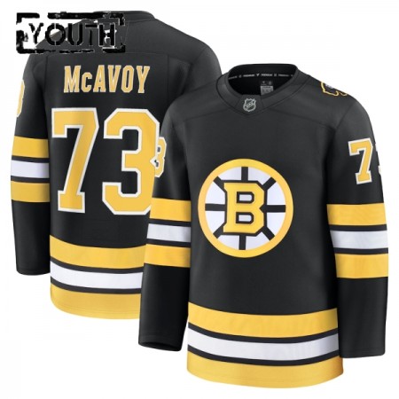 Boston Bruins Fanatics Premium Charlie Mcavoy 2025-26 Heim Schwarz Trikot - Kinder