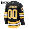 Boston Bruins Fanatics Premium Custom 2025-26 Heim Schwarz Trikot - Kinder