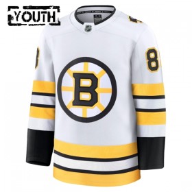 Boston Bruins Fanatics Premium David Pastrnak 2025-26 Auswärts Weiss Trikot - Kinder