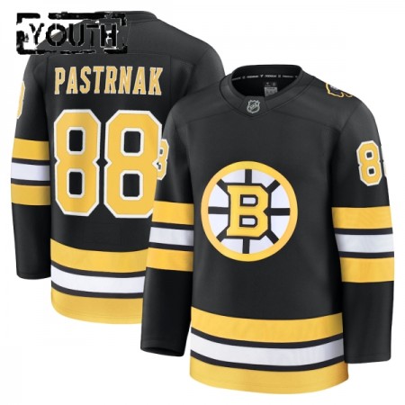 Boston Bruins Fanatics Premium David Pastrnak 2025-26 Heim Schwarz Trikot - Kinder