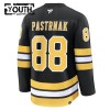 Boston Bruins Fanatics Premium David Pastrnak 2025-26 Heim Schwarz Trikot - Kinder
