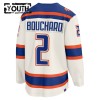 Edmonton Oilers Fanatics Premium Evan Bouchard 2025-26 Alternate Weiss Trikot - Kinder
