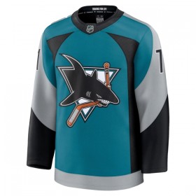 San Jose Sharks Fanatics Premium Macklin Celebrini 2025-26 Alternate Teal Trikot - Herren