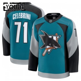 San Jose Sharks Fanatics Premium Macklin Celebrini 2025-26 Alternate Teal Trikot - Kinder