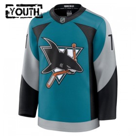 San Jose Sharks Fanatics Premium Macklin Celebrini 2025-26 Alternate Teal Trikot - Kinder