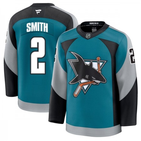 San Jose Sharks Fanatics Premium Will Smith 2025-26 Alternate Teal Trikot - Herren