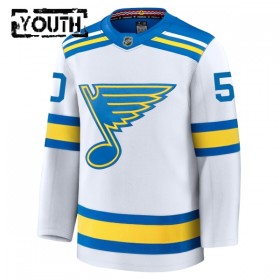 St. Louis Blues Fanatics Premium Binnington 2025-26 Auswärts Weiss Trikot - Kinder
