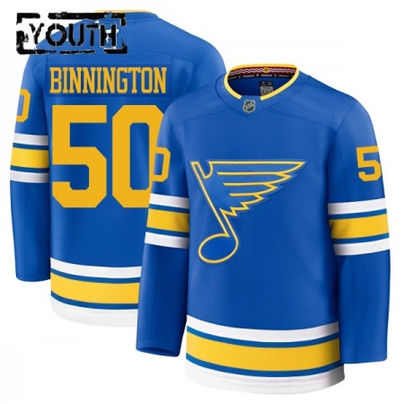 St. Louis Blues Fanatics Premium Binnington 2025-26 Heim Blau Trikot - Kinder