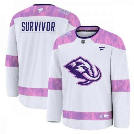 Utah Hockey Club Fanatics Hockey Fights Cancer Practice Custom Weiss Trikot - Herren