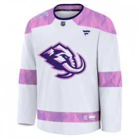 Utah Hockey Club Fanatics Hockey Fights Cancer Practice Custom Weiss Trikot - Herren