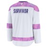 Utah Hockey Club Fanatics Hockey Fights Cancer Practice Custom Weiss Trikot - Herren